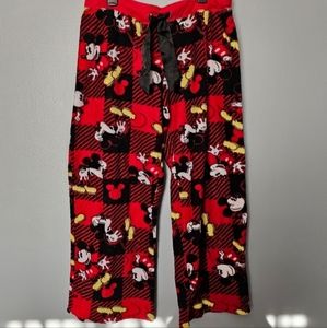 Disney Mikey Mouse Fleece Pajama Pants in Black, Red, Yellow & White